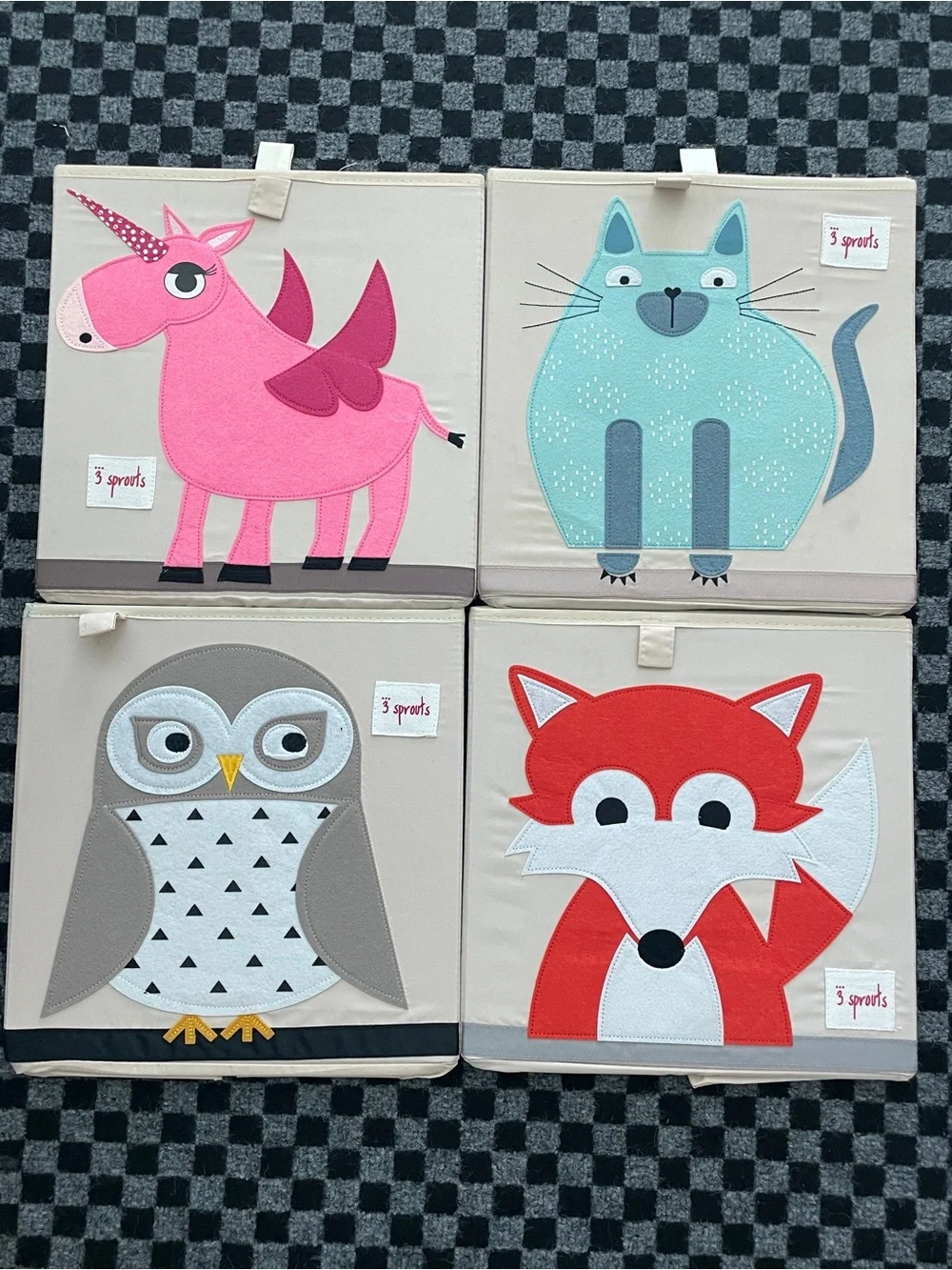 Cute 3 sprout storage bin x 4 x 13”
